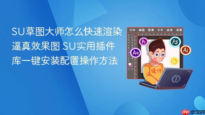SU草图大师怎么快速渲染逼真效果图 SU实用插件库一键安装配置操作方法