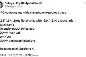 OPPO阔屏新机或命名Reno X，传配6.35英寸120Hz屏